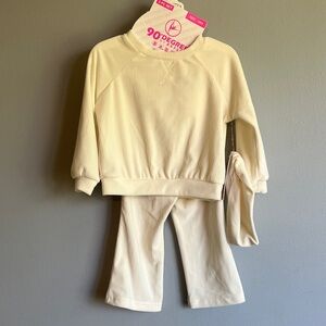 90 Degree By Reflex Cream Super Soft Velour 3-Piece Set